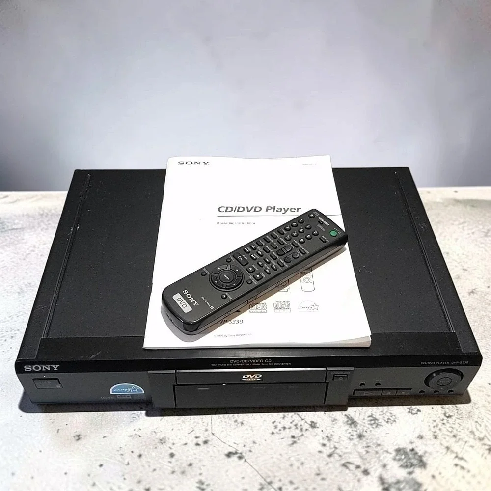 VTG Sony DVP-S330 CD DVD Player 1999 Black Remote Manual Home Theater SEO Works